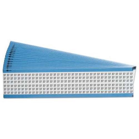 Brady Solid Numbers Wire Marker Cards, 9 1/2 in x 2 1/4 in, "37", Black on White - 1 EA (262-WM-37-PK)