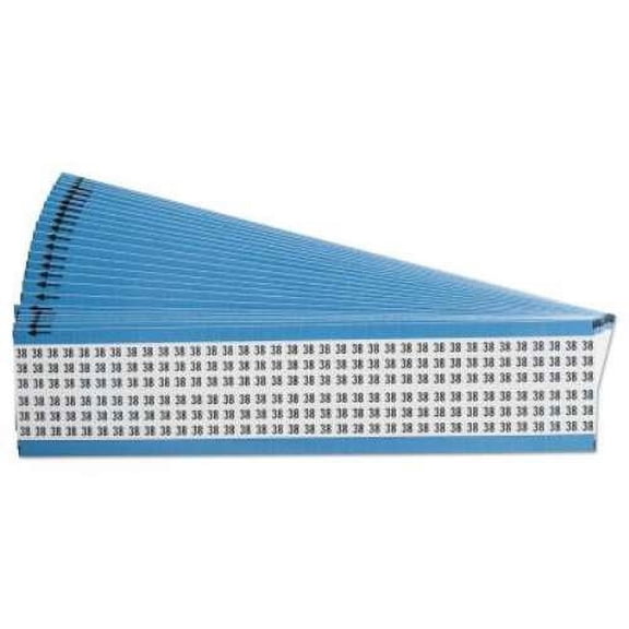 Brady Solid Numbers Wire Marker Cards, 9 1/2 in x 2 1/4 in, "38", Black on White - 1 EA (262-WM-38-PK)