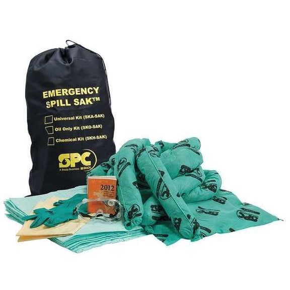 Brady Spc Absorbents Spill Kit, Chem/Hazmat, Black SKH-SAK