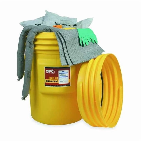 Spill Kit, 82 gal Volume Absorbed per Kit, 95 gal Capacity, Drum, Yellow SKA-95