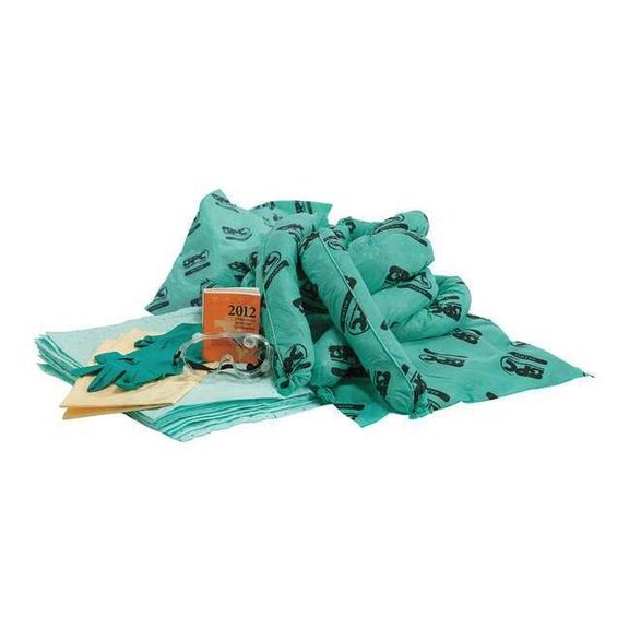 Brady Spill Kit Refill, Chem/Hazmat, Green SKH20-R