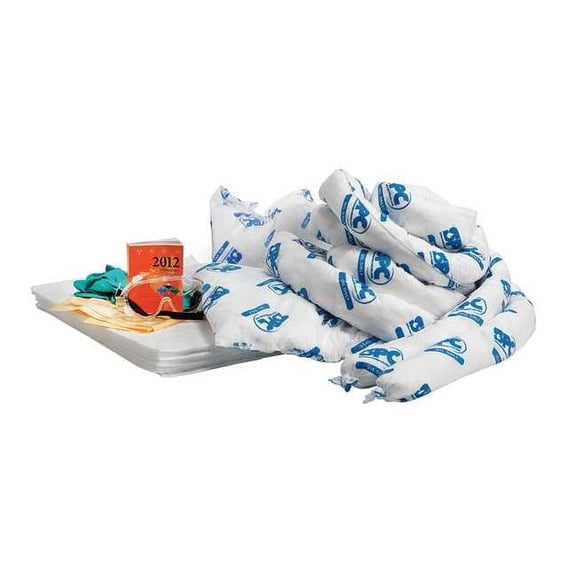 Spill Kit Refill, 17 gal Volume Absorbed per Kit, 20 gal Capacity, Drum, White