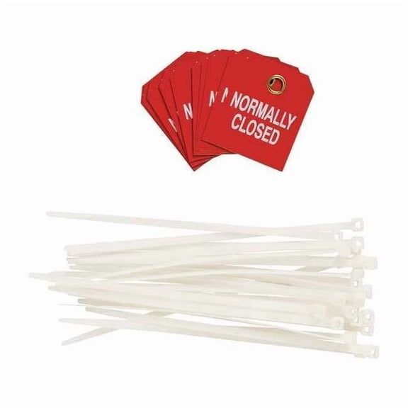 Brady Tag,Normally Closed,White/Red,PK10 89245