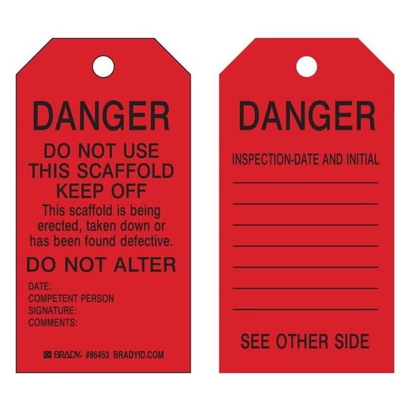 Brady Tag,5 3/4 in H,3 in W,Paper,PK100 86683