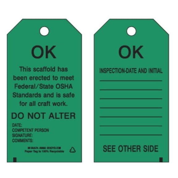 Brady Tag,5 3/4 in H,3 in W,Polyester,PK10 86452