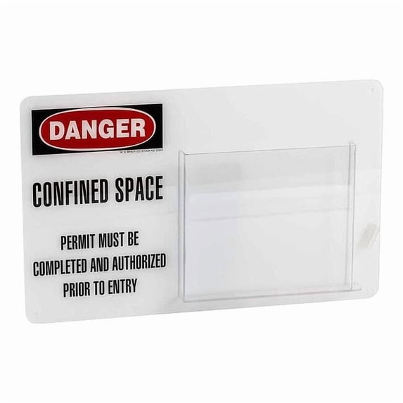 Brady Confined Space Permit Holder, 12 in Height, 19 in Width 65903