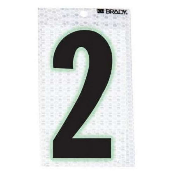 Brady Number Label, 3-1/2 in H, 2-1/2 in W, PK10 3010-2