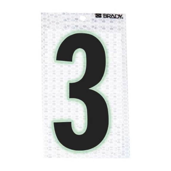 Brady Ultra Reflective Numbers,3,PK10 3000-3