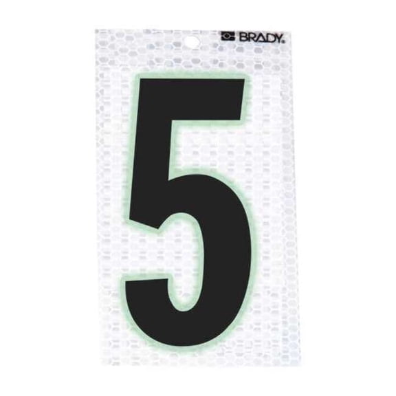 Brady Ultra Reflective Numbers,5,PK10 3000-5