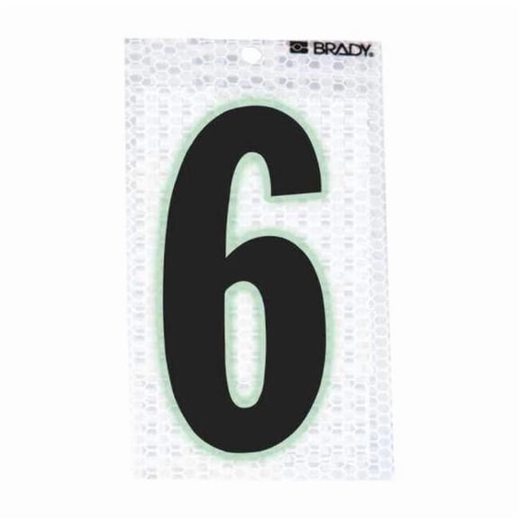 Brady Ultra Reflective Numbers,6,PK10 3000-6