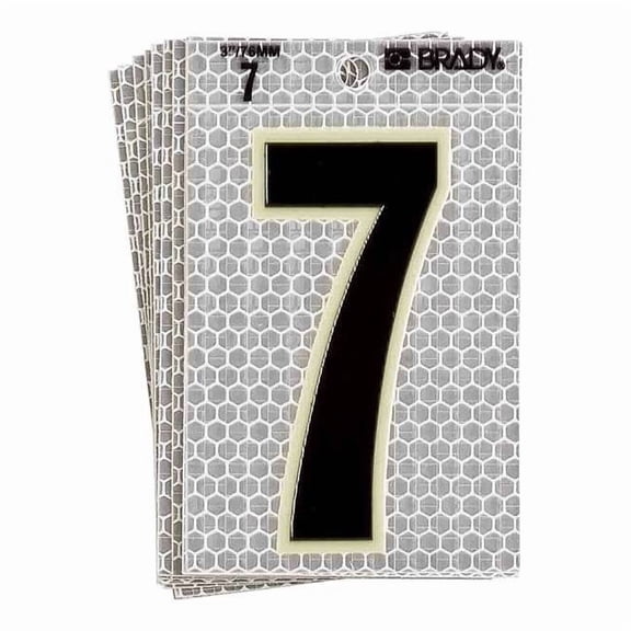 Brady Ultra Reflective Numbers,7,6 In. H,PK10 3020-7