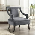 thumbnail image 1 of Posh Living Brady Velvet Upholstered Accent Chair with Elegant Arms in Gray, 1 of 9