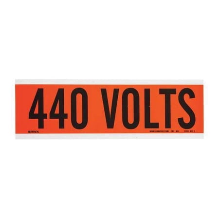 Brady Voltage Card,1 Marker,440 Volts 44113