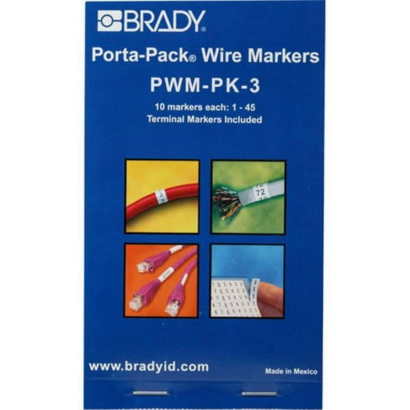 Brady Wire Marker Book,Preprintd, Self-Adhesiv, PWM-PK-3 PWM-PK-3