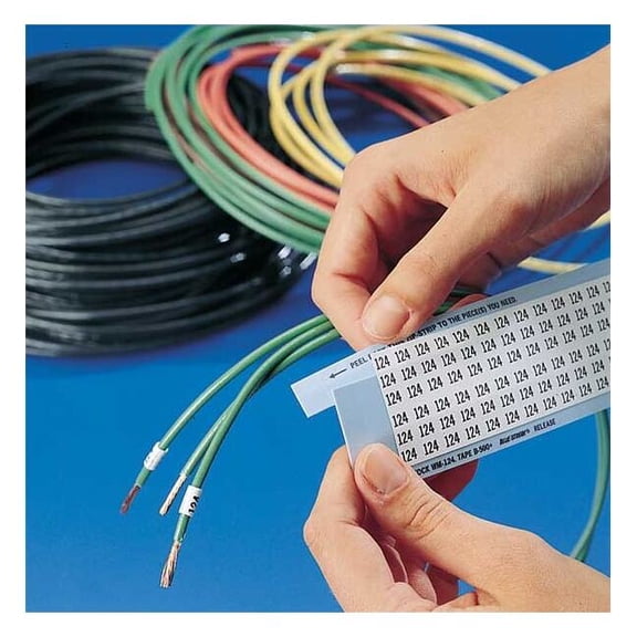 Brady Wire Marker,Printd,Repos Self-Adhes,PK25, WM-0-PK WM-0-PK