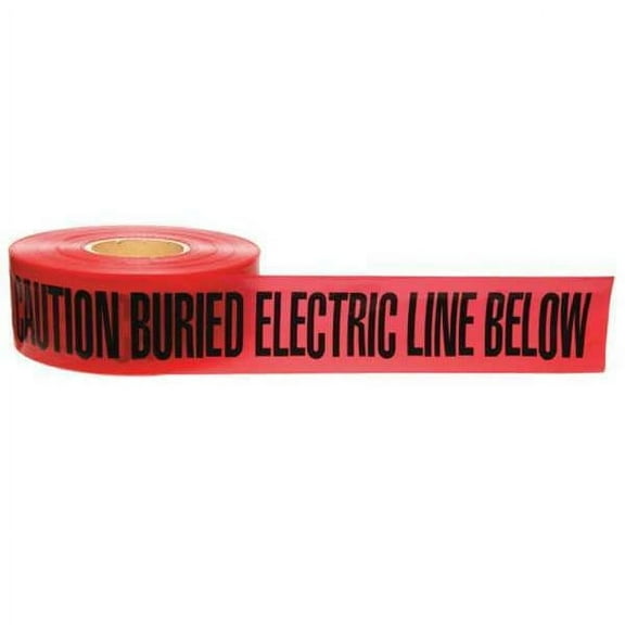 Brady Worldwide B2262179 Underground Tape Caution Buried Electric Line, Black & Red - 3 in. x 1000 ft.