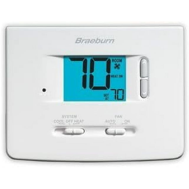 Braeburn 1020NC Thermostat, Builder Series NonProgrammable, Single