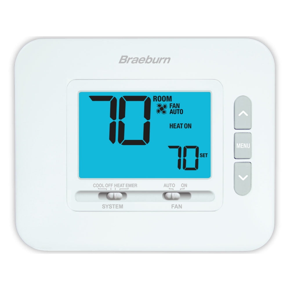 Braeburn White Non-Programmable Thermostat with 4.4in Display