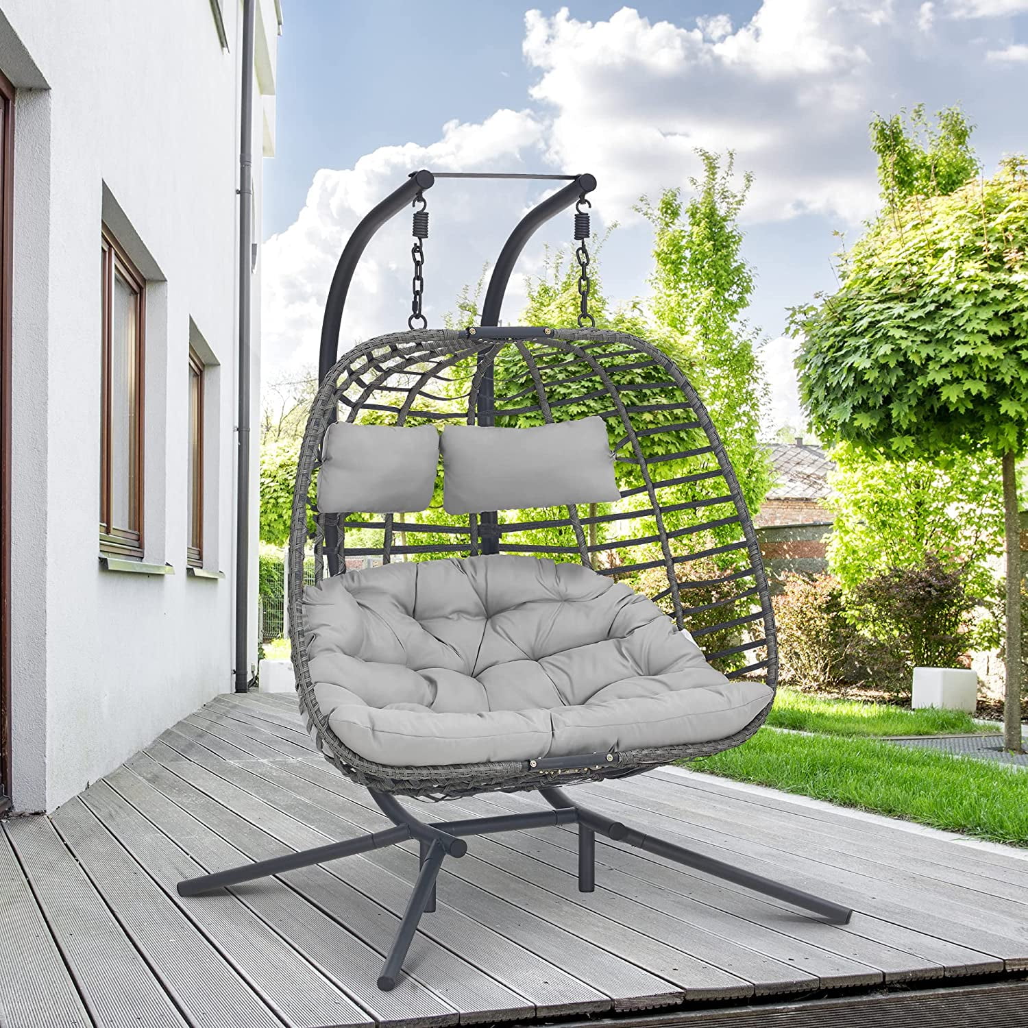 2 seater hanging egg chair hot sale