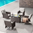 thumbnail image 1 of Brafab Patio Furniture Sets with Swivel Chairs and Fire Pit Table Outdoor Conversation Set for Garden, 1 of 8