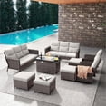 thumbnail image 1 of Brafab Patio Furniture Sets with Swivel Chairs and Fire Pit Table Outdoor Conversation Set for Garden, 1 of 8