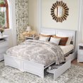 thumbnail image 1 of Brafab Queen Bed Frame with Headboard & 4 Underbed Storage Drawers, Platform Bed, Sturdy Wooden Frame, No Box Spring Needed, Easy Assembly Low Profile Modern Bedroom Furniture, 1 of 9