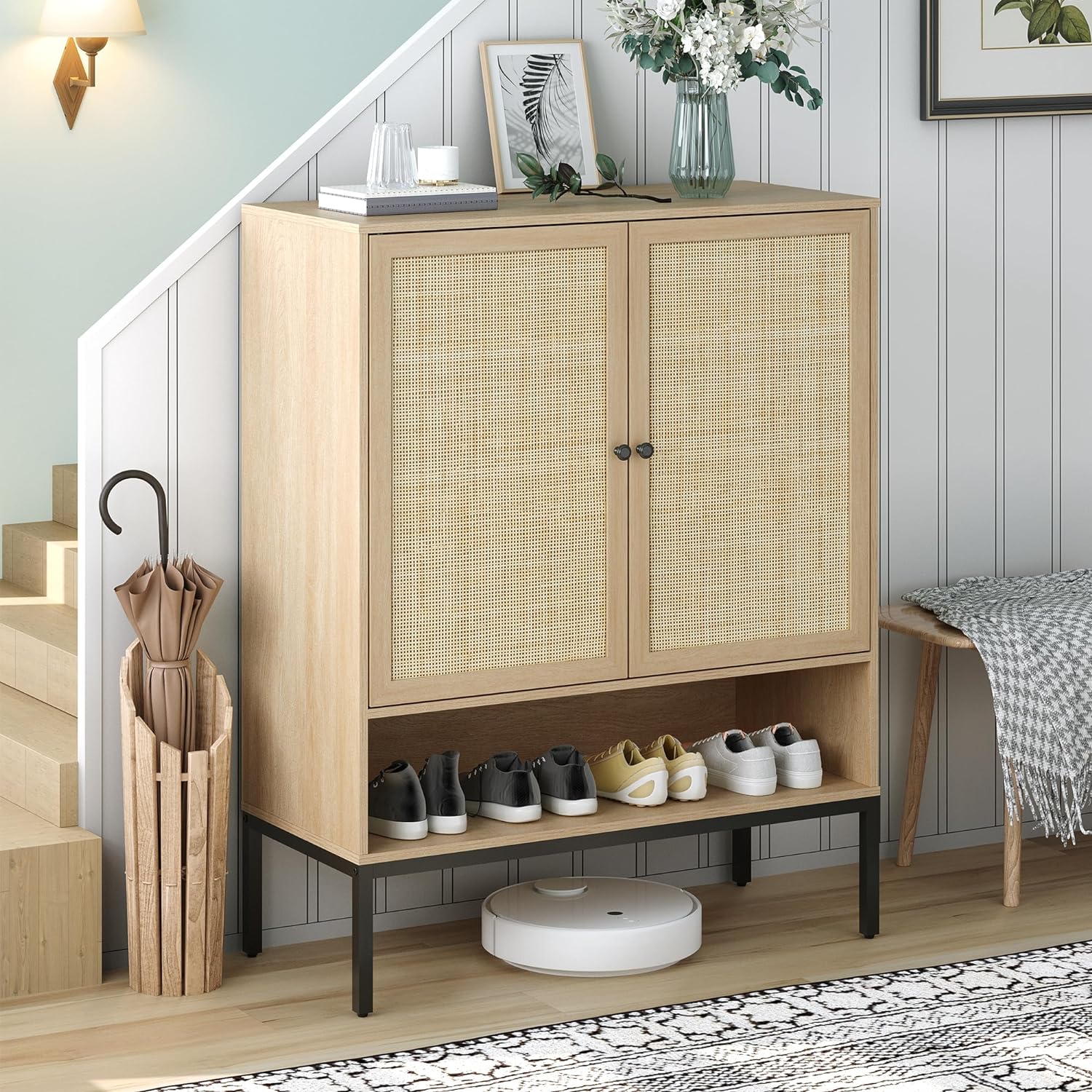 Brafab Shoe Storage Cabinet with Adjustable Shelf, 5 Tier Shoe ...