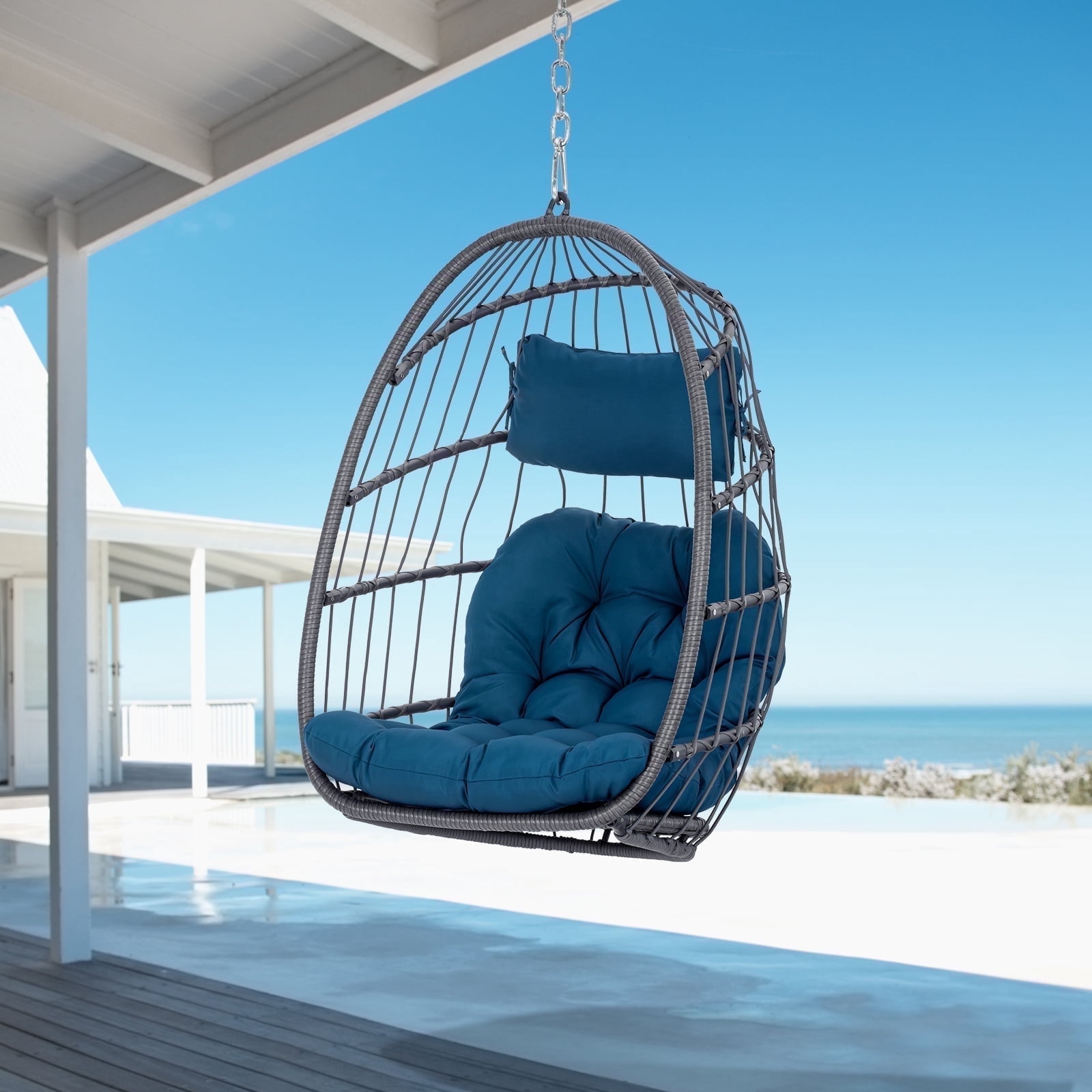 Brafab Hanging Egg Chair Without Stand, Wicker Swing Egg Chair with ...