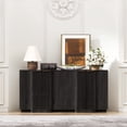 thumbnail image 1 of Brafabhome 59" Buffet Cabinet with Storage, 4 Door Accent Sideboard Credenza with 2 Adjustable Shelves, Modern Fluted Media Console Coffee Bar Table for Living Kitchen Dining Room | Black, 1 of 8