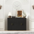 thumbnail image 1 of Brafabhome Accent Fluted Sideboard Buffet Cabinet with 4 Doors, Modern Credenza Storage Cabinet with Adjustable & Removable Shelves for Living Room Dinning Room Entryway | Black, 1 of 12