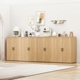 thumbnail image 1 of Brafabhome Accent Fluted Sideboard Buffet Cabinet with 4 Doors, Modern Credenza Storage Cabinet with Adjustable & Removable Shelves for Living Room Dinning Room Entryway | Natural(2 PCS), 1 of 9