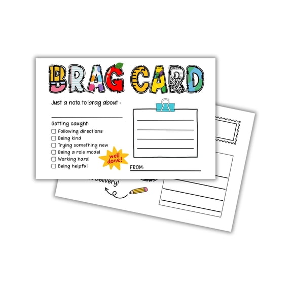 Brag Cards for Students for Teachers 30pk 4x6 Postcard Take Home Notes Send to Parents Mail Love It About It Card Classroom Elementary