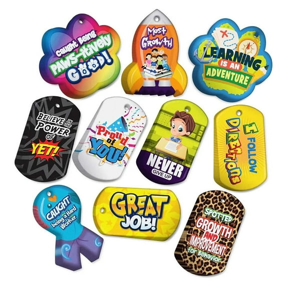 Brag Tags for Students - Positive Behavior Rewards - Classroom Incentive - 100 Pack