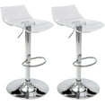 Brage Living Acrylic Bar Stools Set of 2, Transparent Swivel Adjustable