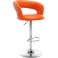 thumbnail image 1 of Brage Living Wide Bar Stool, Modern PU Leather Swivel Adjustable Barstool with Hollow Back and Arms, Upholstered Airlift Counter Height Bar Chair for Kitchen Dining (Orange), 1 of 17