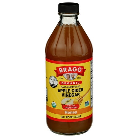 Bragg Apple Cider Vinegar Honey Organic 16 oz (Pack of 6)
