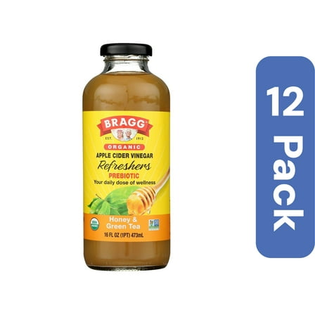 Bragg Apple Cider Vinegar Refresher Honey & Green Tea 16 oz (Pack of 12)