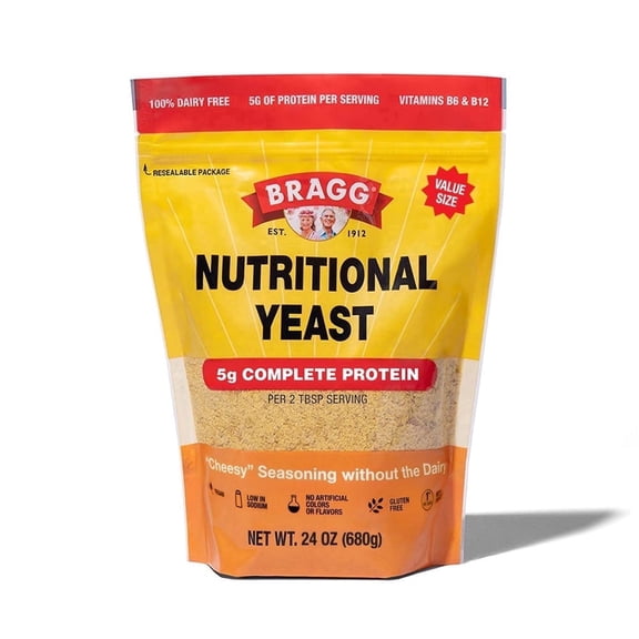 Bragg Nutritional Yeast Cheesy Seasoning Flakes Gluten-Free Dairy-Free Vegan 24 Ounce