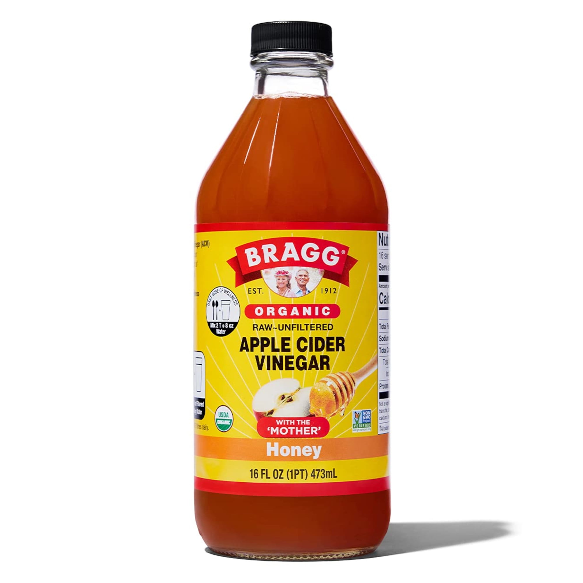 Bragg Organic Apple Cider Vinegar Blend, Honey, 16 fl oz Pack Of 12