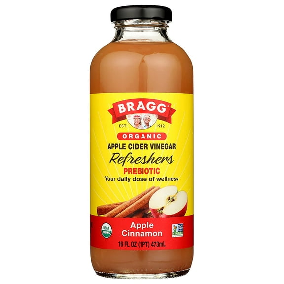 Bragg Organic Apple Cider Vinegar Drink Apple Cinnamon 16 fl oz Pack of 3