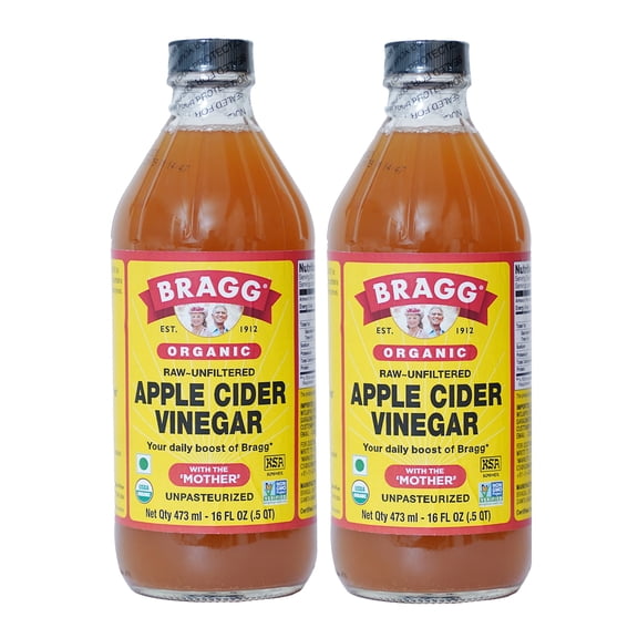 Bragg Organic Apple Cider Vinegar With The Mother – USDA Certified Organic – Raw, Unfiltered All Natural Ingredients – 16 Ounce, 2 Pack: The Perfect Health Boost for Your Body!