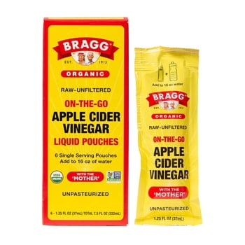 Bragg On-the-Go Organic Apple Cider Vinegar Pouches, 1.25 fl oz, 6 Count