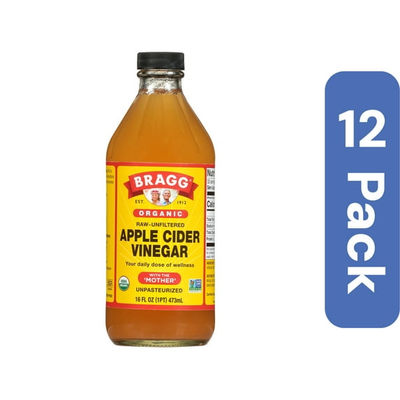 Bragg Organic Apple Cider Vinegar Unfiltered 16 oz (Pack Of 12)