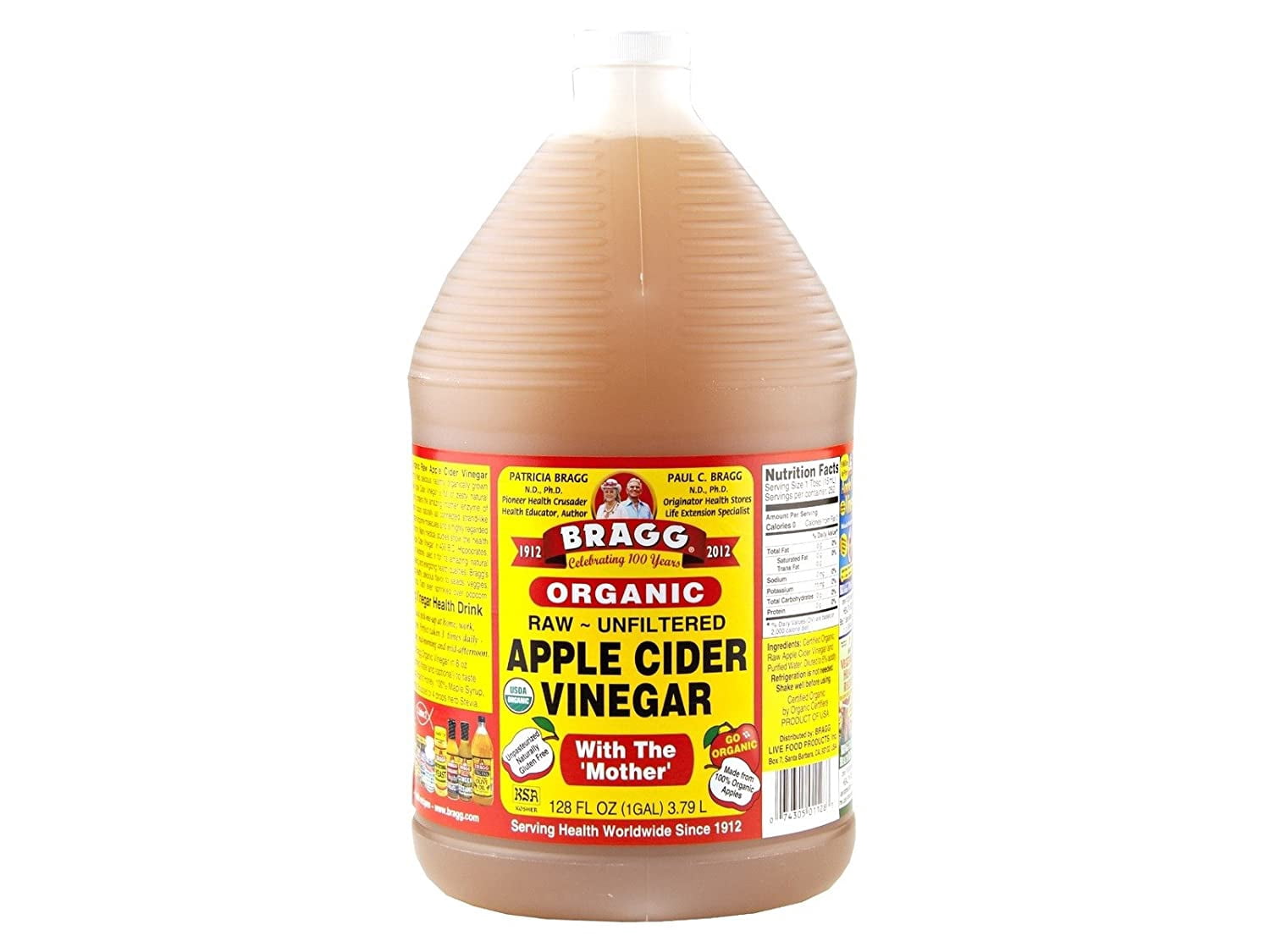 Bragg Organic Apple Cider Vinegar w/Mother- 1 Gallon (128 fl oz) Jug