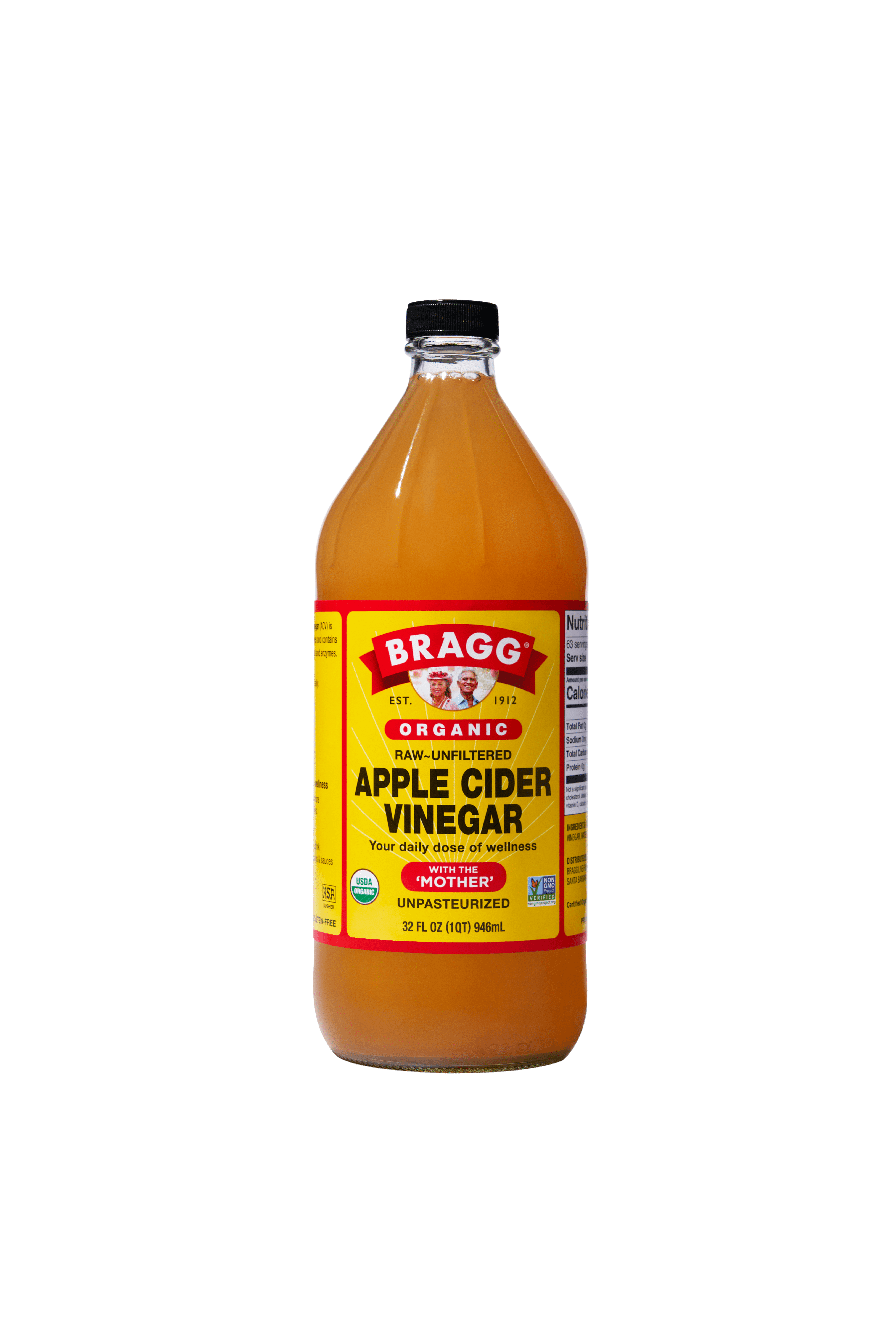 Bragg Organic Apple Cider Vinegar with the Mother, Raw and Unfiltered, 32 fl oz - image 1 of 5