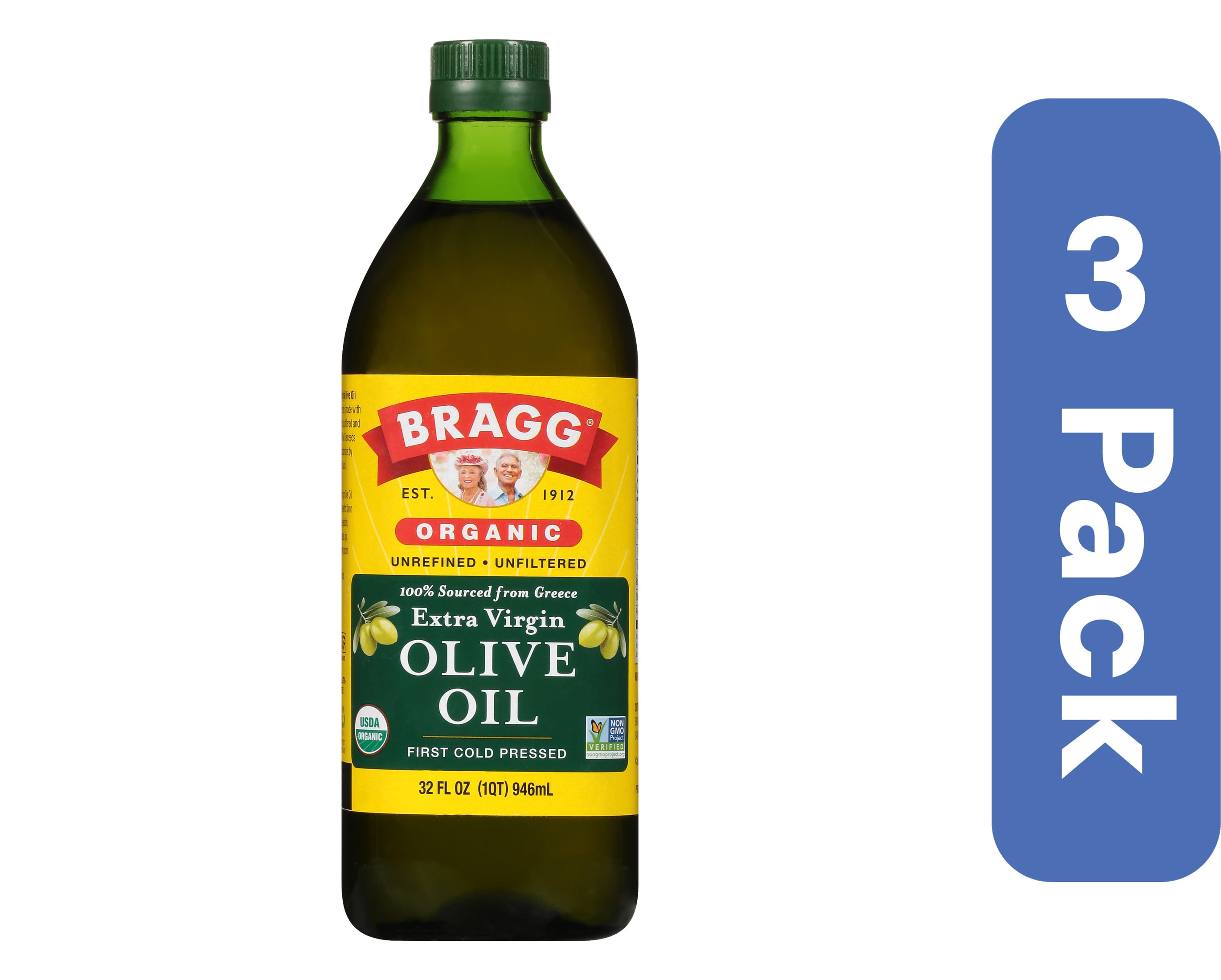Bragg Organic Extra Virgin Olive Oil 32 oz (Pack Of 3)