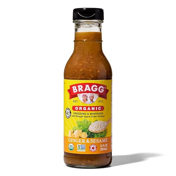 Bragg Organic Ginger and Sesame Salad Dressing and Marinade - 12 fl oz - Gluten-Free Dressing with Bragg Apple Cider Vinegar ( Pack of 2 )