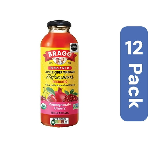 Bragg Organic Pomegranate Apple Cider Vinegar Drink 16 oz (Pack Of 12)