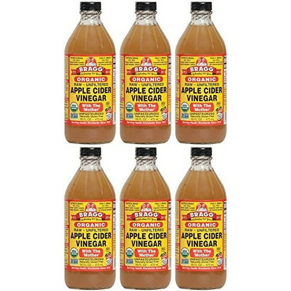 Bragg Organic Raw Apple Cider Vinegar, 32 Ounce - 6 Pack