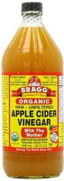 Bragg Organic Raw Unfiltered Apple Cider Vinegar, 32 fl.oz (Pack of 2)